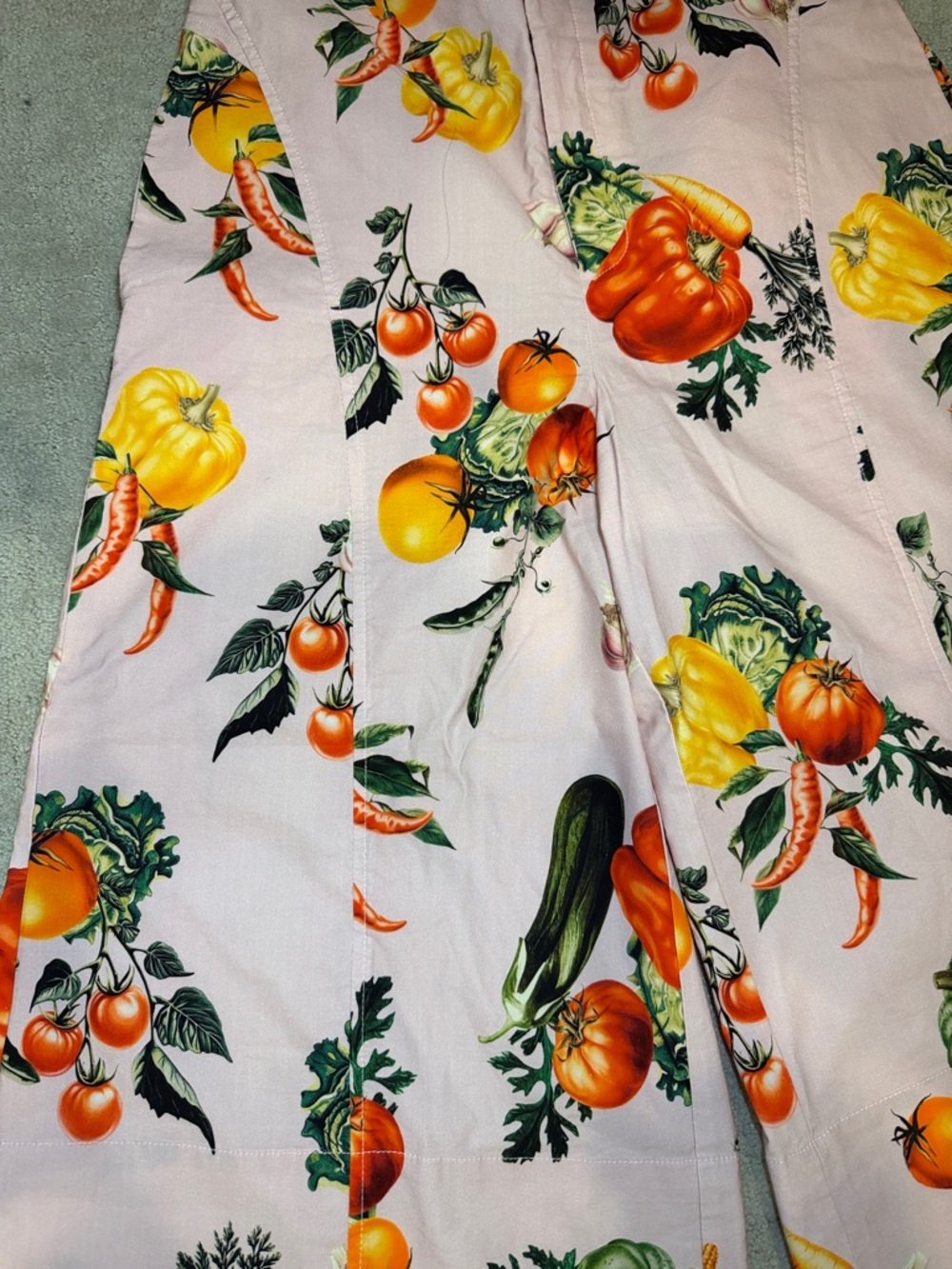 Maeve High-Rise Printed Crop Wide-Leg Pants garden veg print Anthropologie US10 - Picture 3 of 13